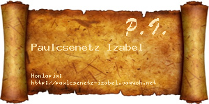 Paulcsenetz Izabel névjegykártya